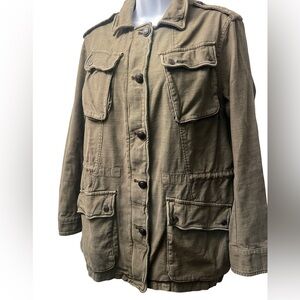 Free People Utility Jacket – Size Small – Olive Green Military Style